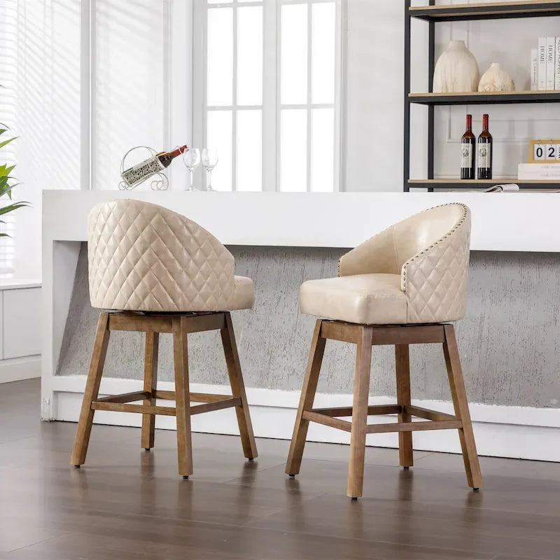 Tabouret de bar pivotant à 360 degrés à hauteur de comptoir avec repose-pieds