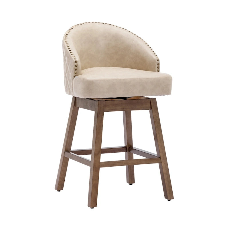 Tabouret de bar pivotant à 360 degrés à hauteur de comptoir avec repose-pieds