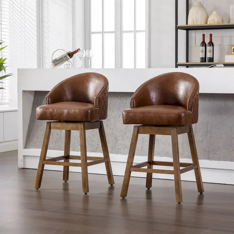 Tabouret de bar pivotant à 360 degrés à hauteur de comptoir avec repose-pieds