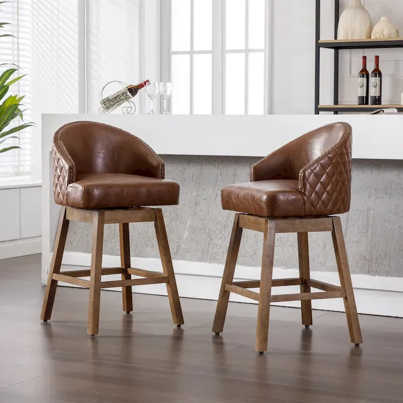 Tabouret de bar pivotant à 360 degrés à hauteur de comptoir avec repose-pieds