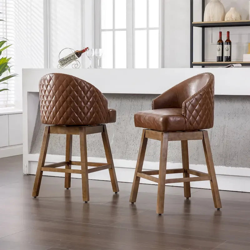 Tabouret de bar pivotant à 360 degrés à hauteur de comptoir avec repose-pieds