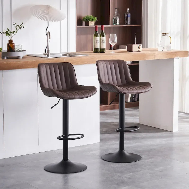 Tabouret de bar réglable avec dossier pour îlot de cuisine