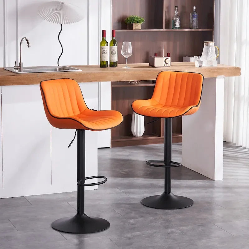 Tabouret de bar réglable avec dossier pour îlot de cuisine