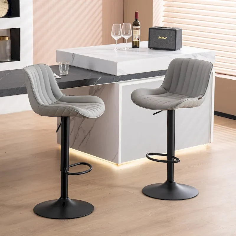Tabouret de bar réglable avec dossier pour îlot de cuisine