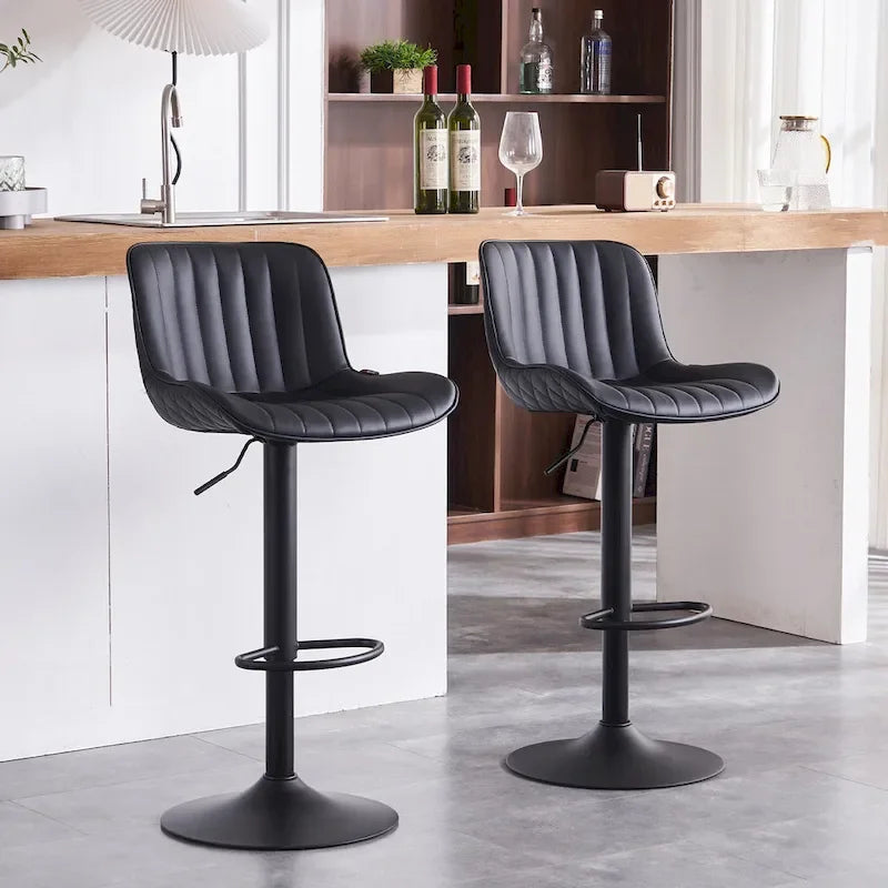 Tabouret de bar réglable avec dossier pour îlot de cuisine