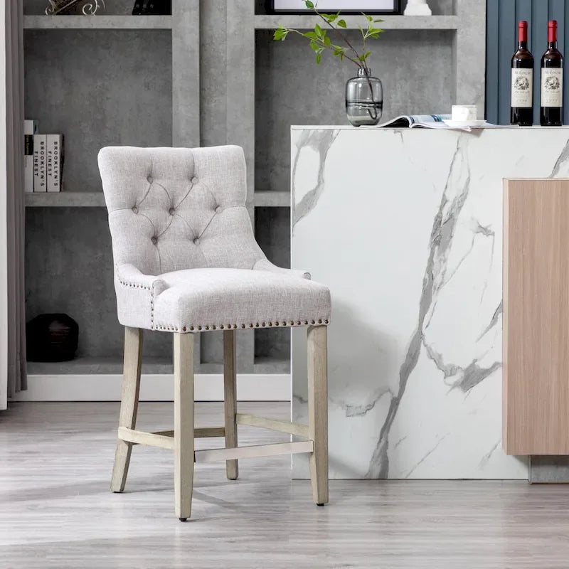Carter 24 Upholstered Button Tufted Counter Bar Stool