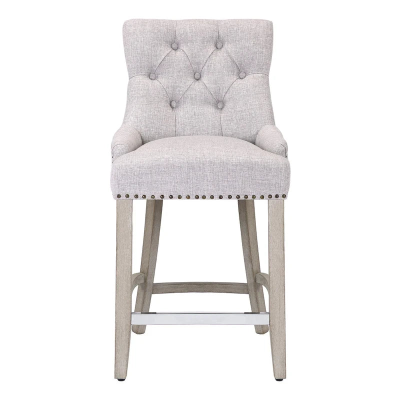 Tabouret de comptoir et de bar matelassé capitonné 24 po