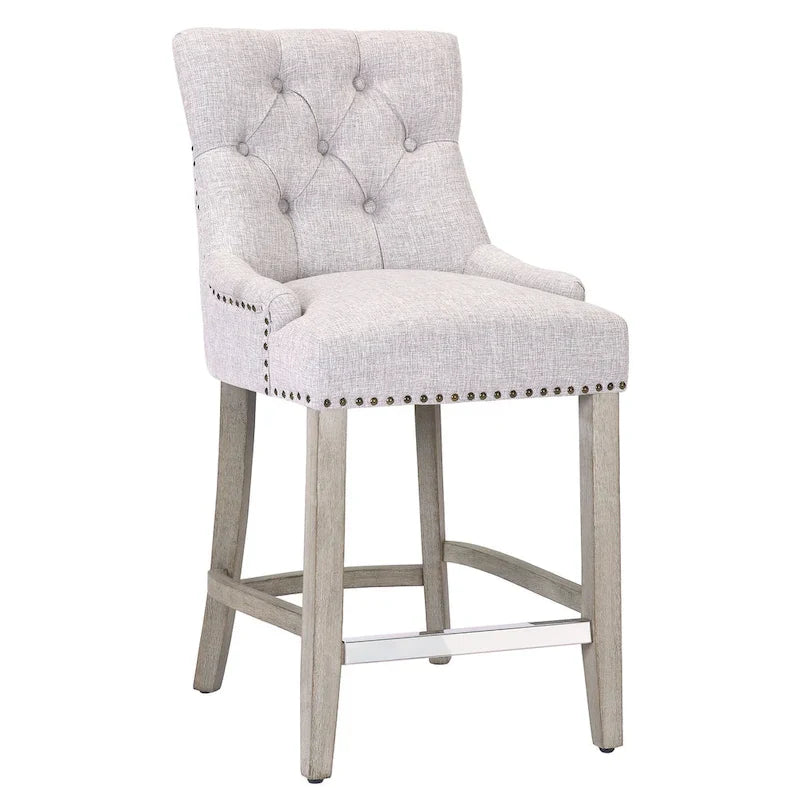 Tabouret de comptoir et de bar matelassé capitonné 24 po