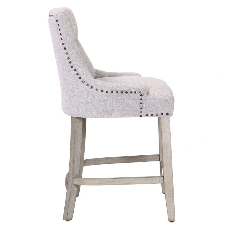 Tabouret de comptoir et de bar matelassé capitonné 24 po