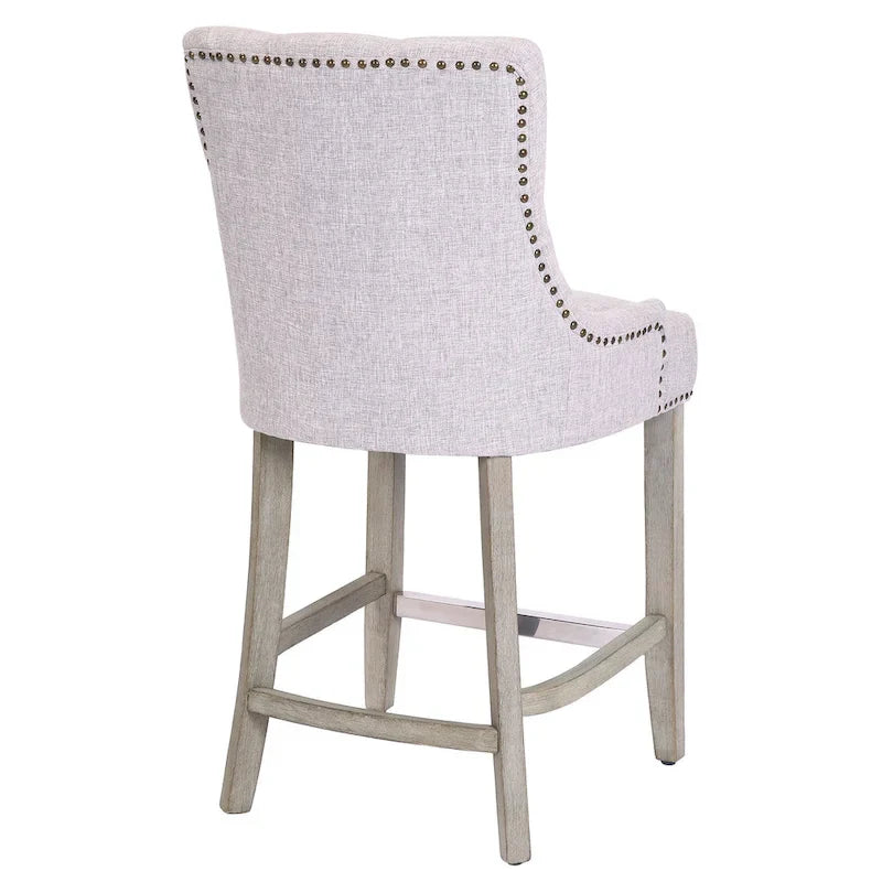 Tabouret de comptoir et de bar matelassé capitonné 24 po