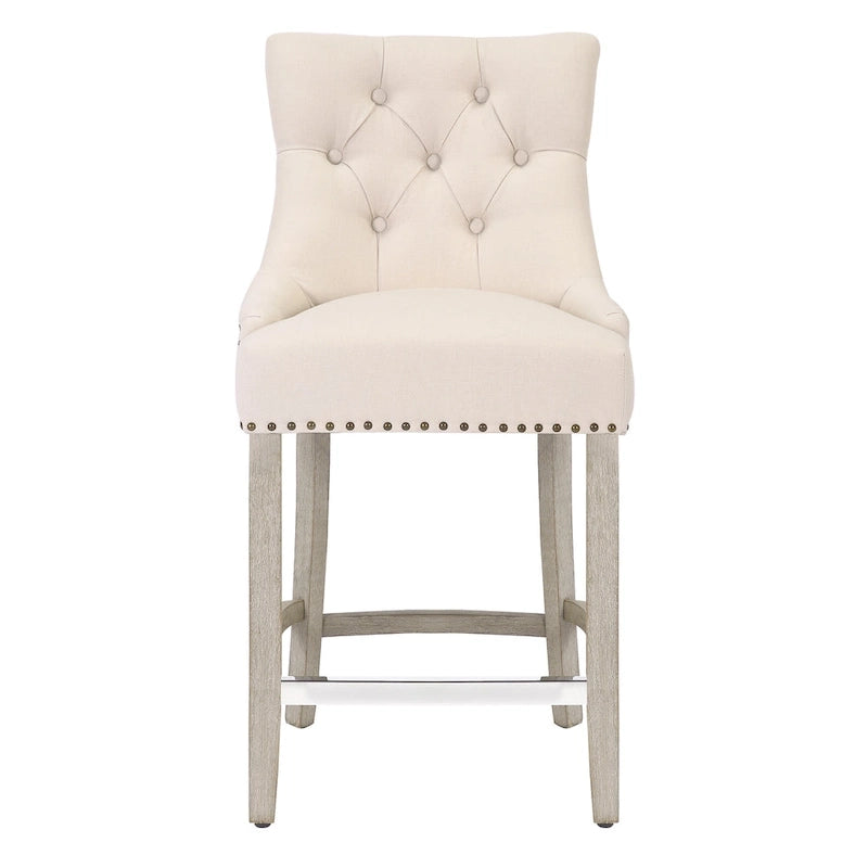 Tabouret de comptoir et de bar matelassé capitonné 24 po
