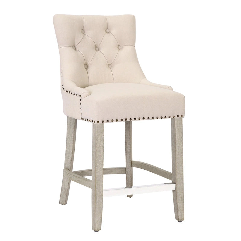 Tabouret de comptoir et de bar matelassé capitonné 24 po
