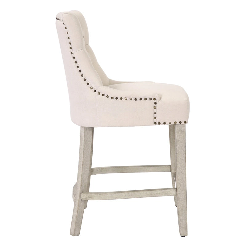 Tabouret de comptoir et de bar matelassé capitonné 24 po