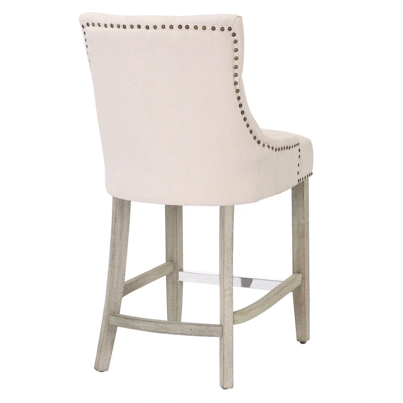 Tabouret de comptoir et de bar matelassé capitonné 24 po