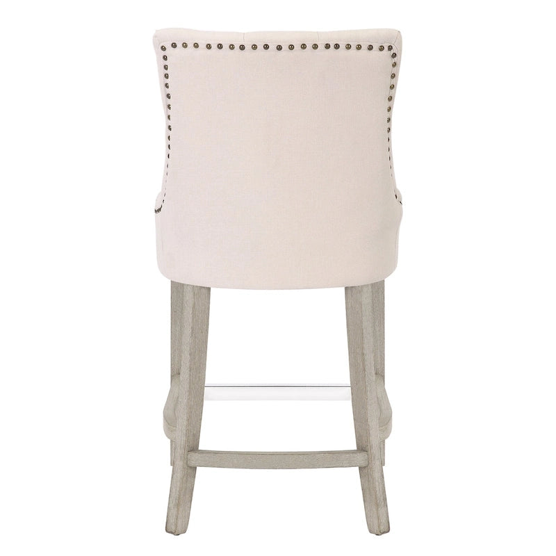 Tabouret de comptoir et de bar matelassé capitonné 24 po
