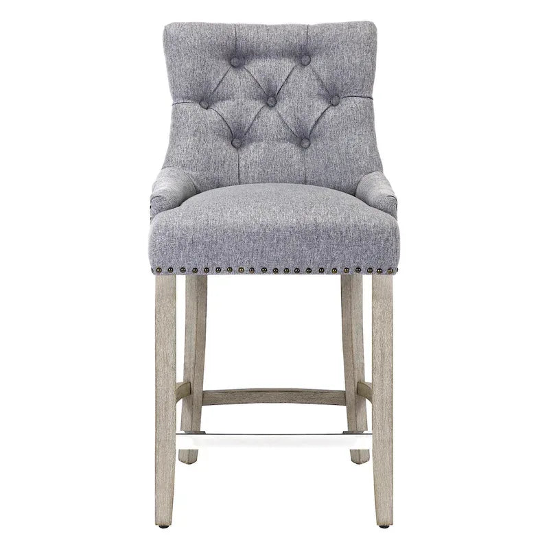 Tabouret de comptoir et de bar matelassé capitonné 24 po
