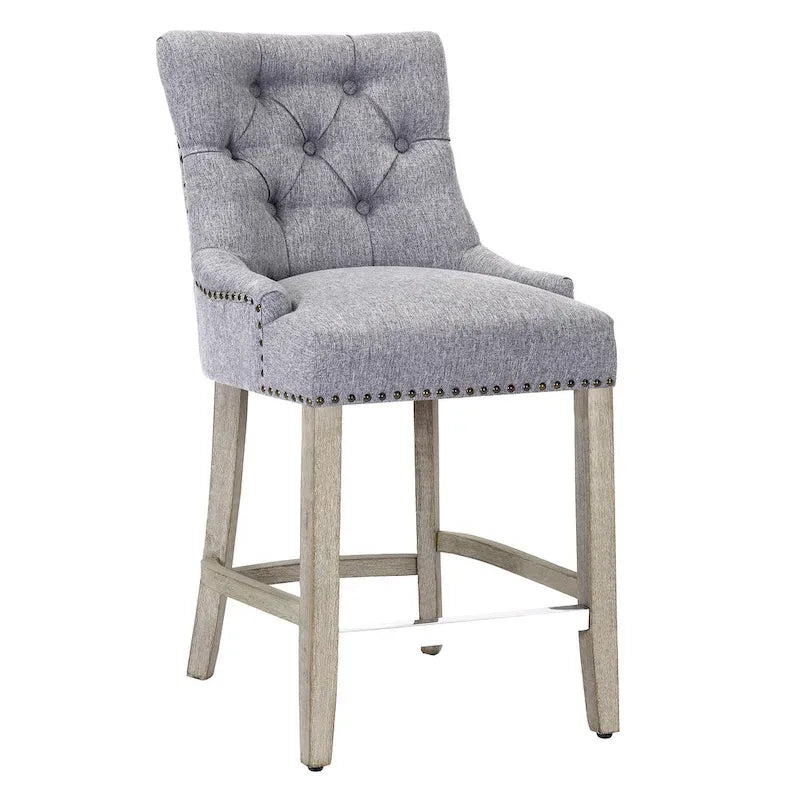 Tabouret de comptoir et de bar matelassé capitonné 24 po