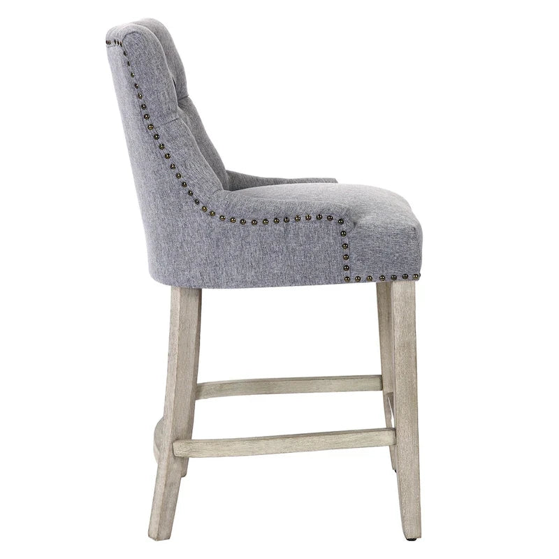 Tabouret de comptoir et de bar matelassé capitonné 24 po