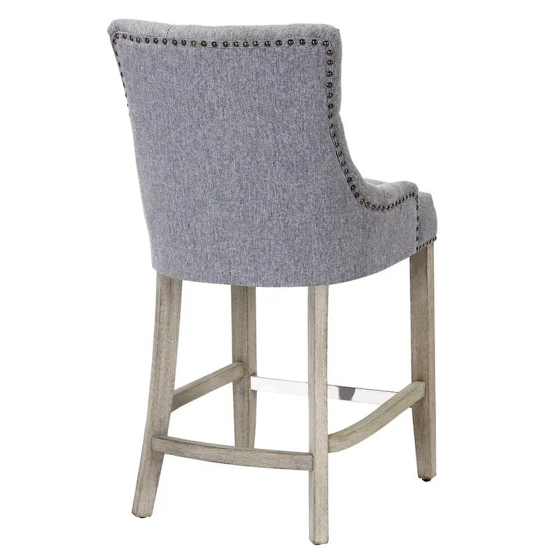 Tabouret de comptoir et de bar matelassé capitonné 24 po