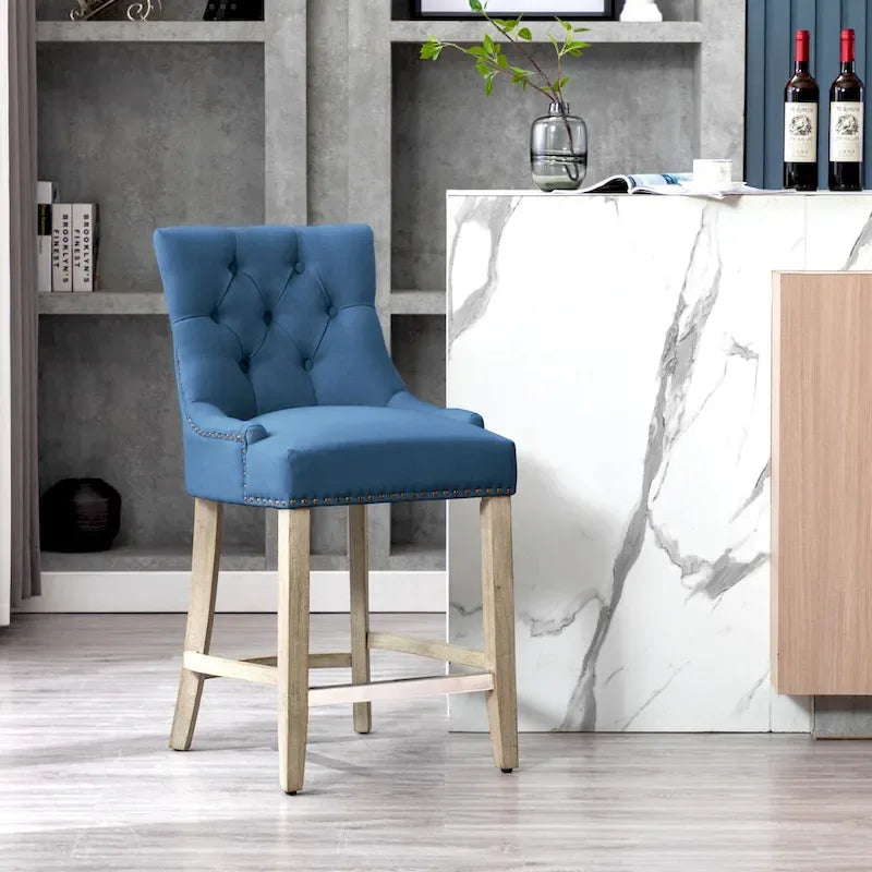 Tabouret de comptoir et de bar matelassé capitonné 24 po