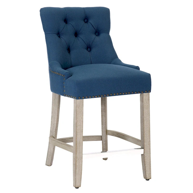 Tabouret de comptoir et de bar matelassé capitonné 24 po