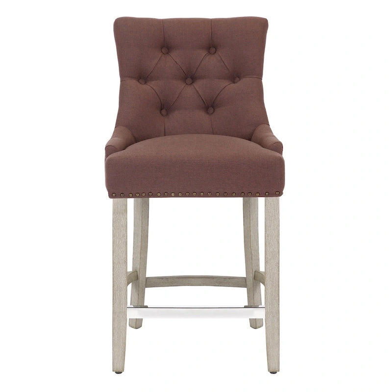 Tabouret de comptoir et de bar matelassé capitonné 24 po