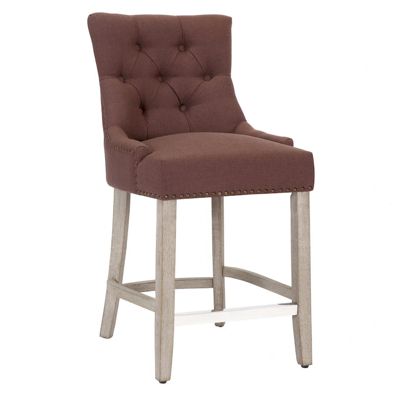 Tabouret de comptoir et de bar matelassé capitonné 24 po