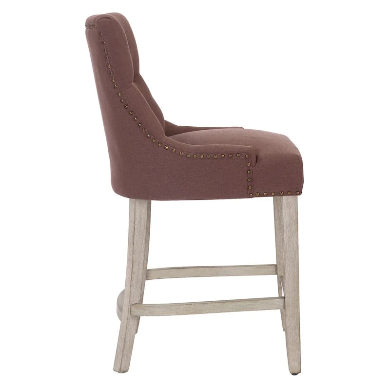 Tabouret de comptoir et de bar matelassé capitonné 24 po