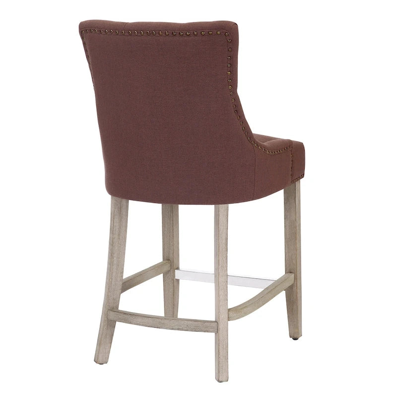 Tabouret de comptoir et de bar matelassé capitonné 24 po