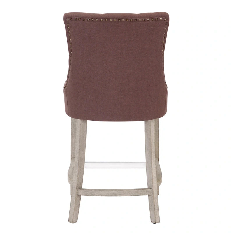 Tabouret de comptoir et de bar matelassé capitonné 24 po