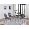 Somette Benz 47 Round Glass Table with Tapered Art Deco Base