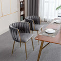 Chaise de salle à manger en velours, design moderne, gris