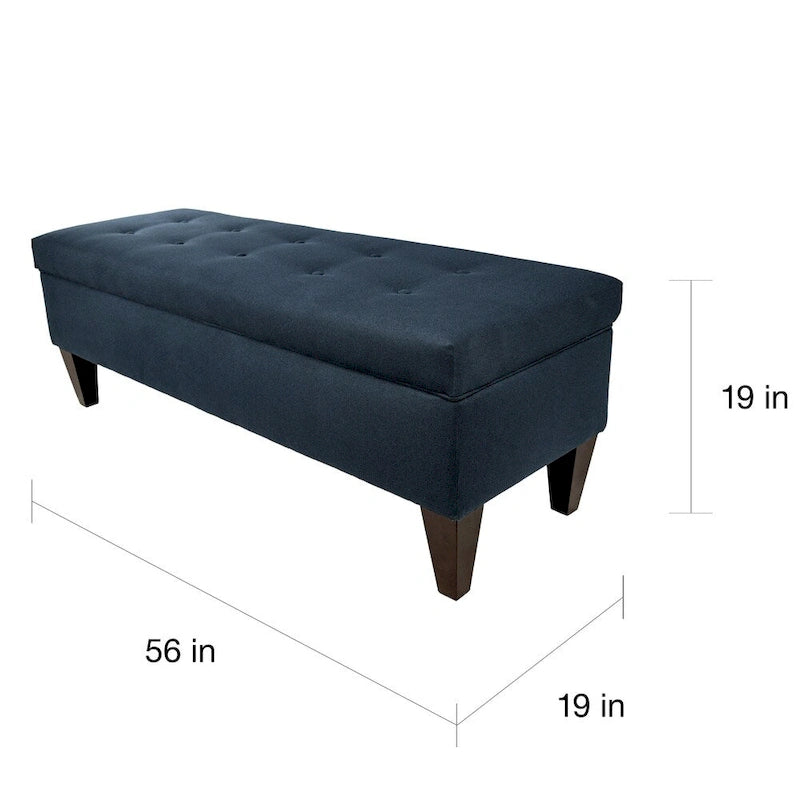 Banc de rangement ottoman en tissu rembourré