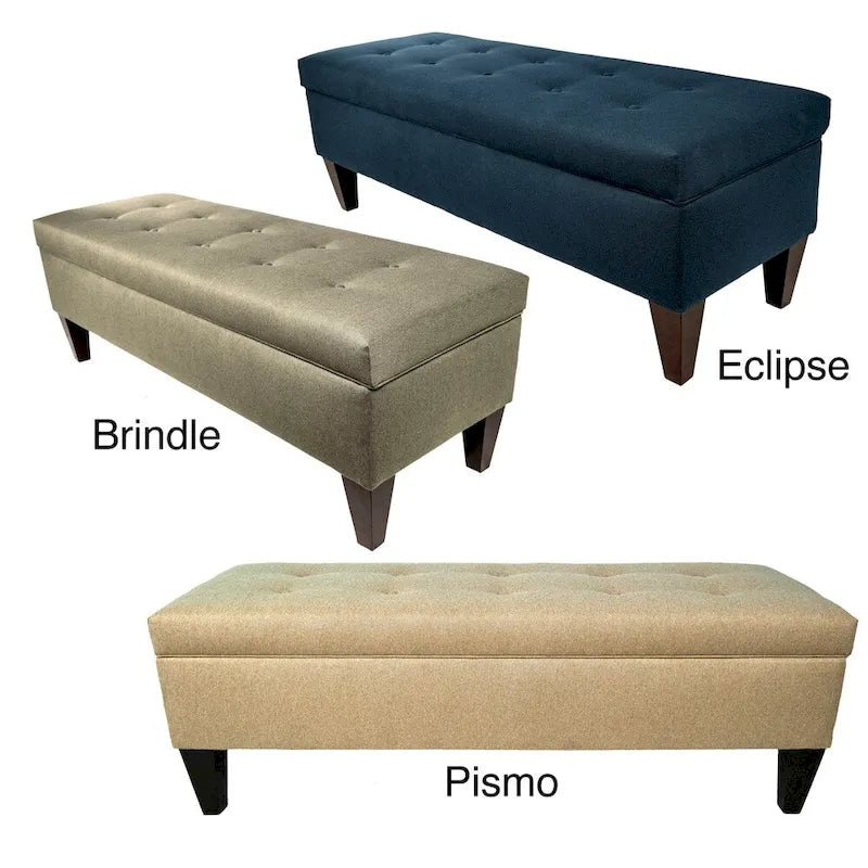 Banc de rangement ottoman en tissu rembourré
