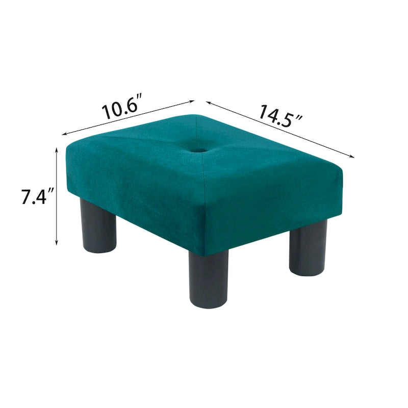 Ottoman en velours avec capitonnage à boutons