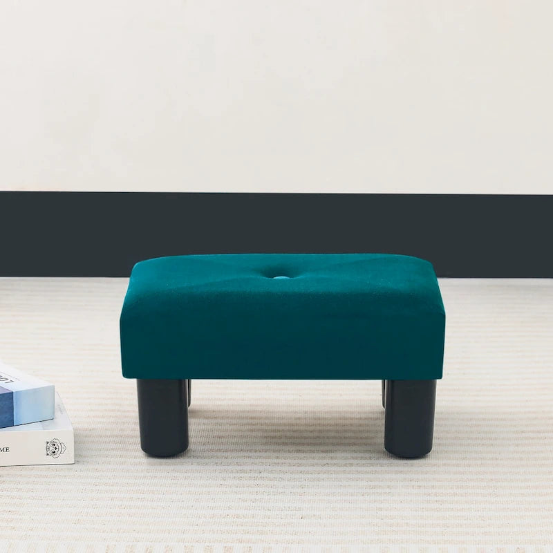 Ottoman en velours avec capitonnage à boutons