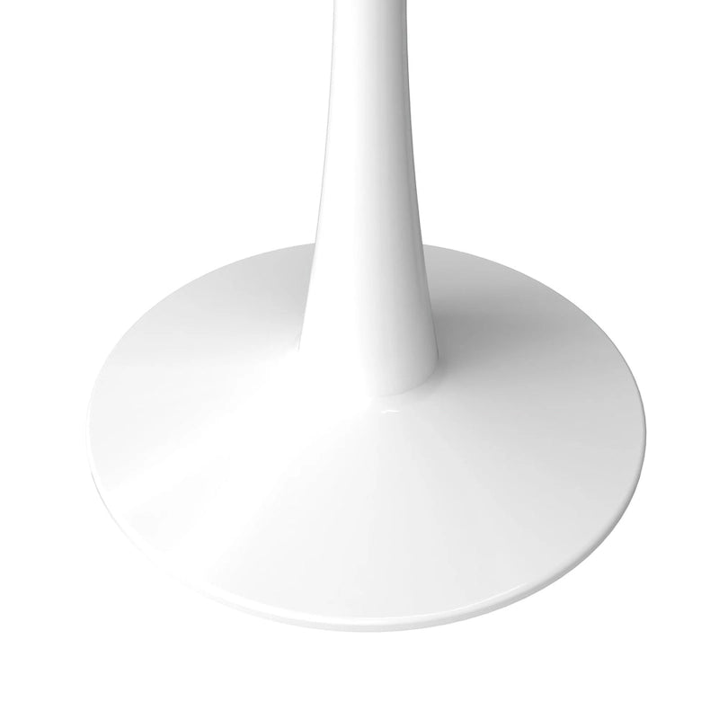 Table de salle à manger ronde de style milieu du siècle, 32 po, plateau en bois MDF et pied tulipe en fer brillant pour cuisine et salle à manger
