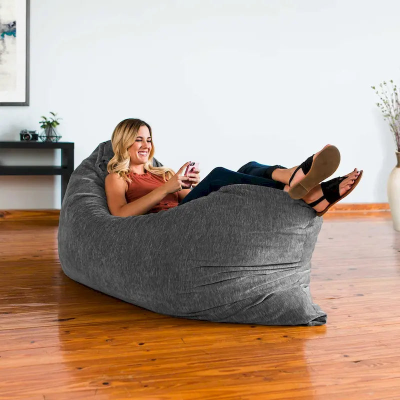 Pouf chenille géant