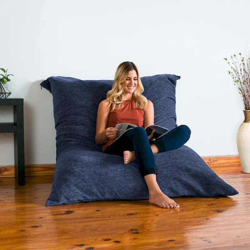 Pouf chenille géant