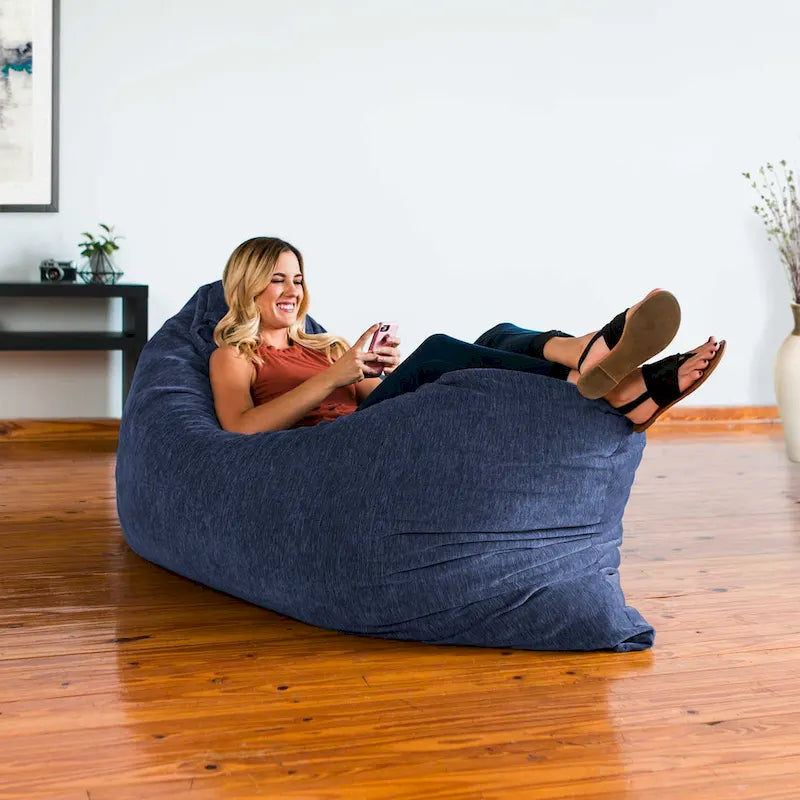 Pouf chenille géant