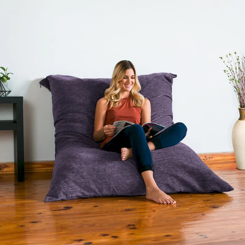 Pouf chenille géant