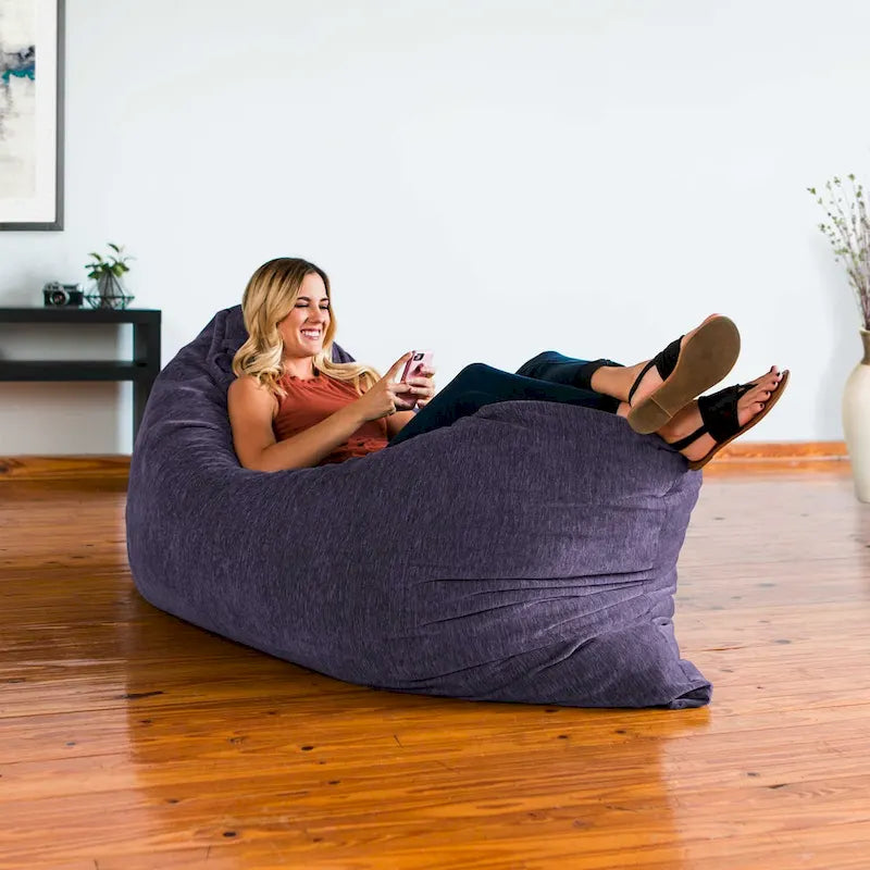 Pouf chenille géant