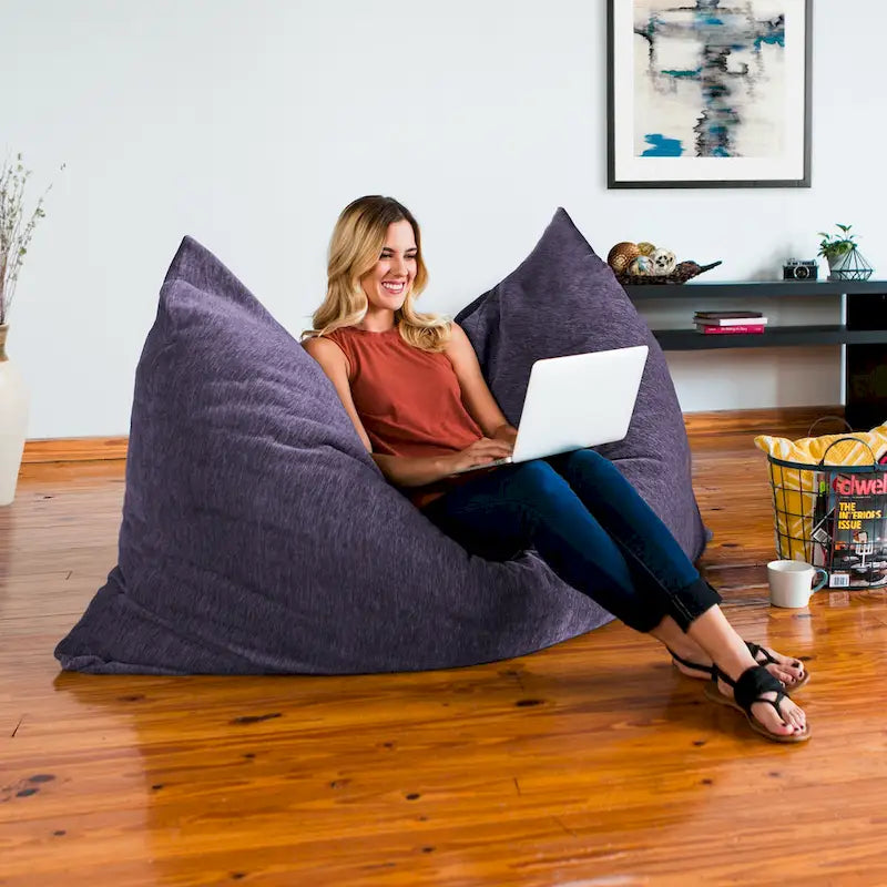 Pouf chenille géant