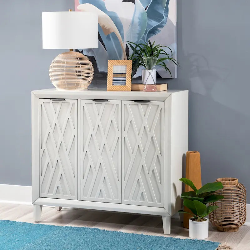 Meuble d'appoint 3 portes avec étagères réglables