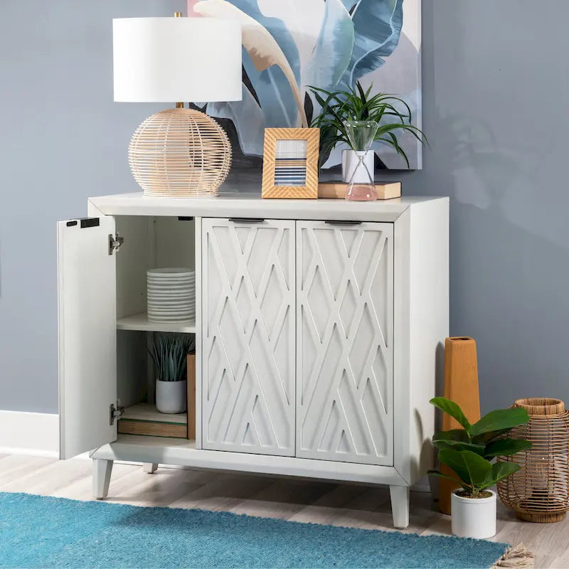 Meuble d'appoint 3 portes avec étagères réglables