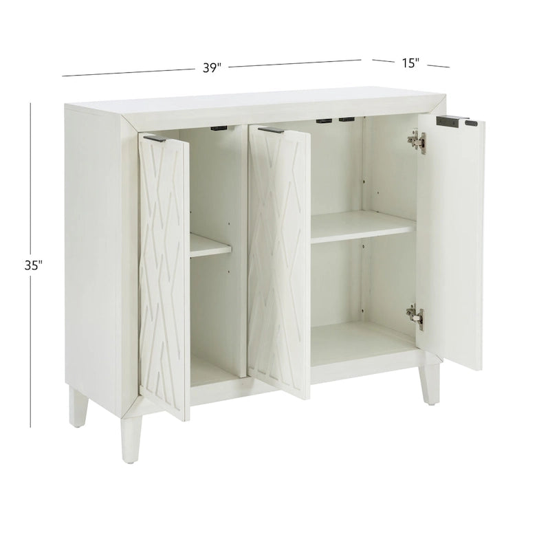 Meuble d'appoint 3 portes avec étagères réglables