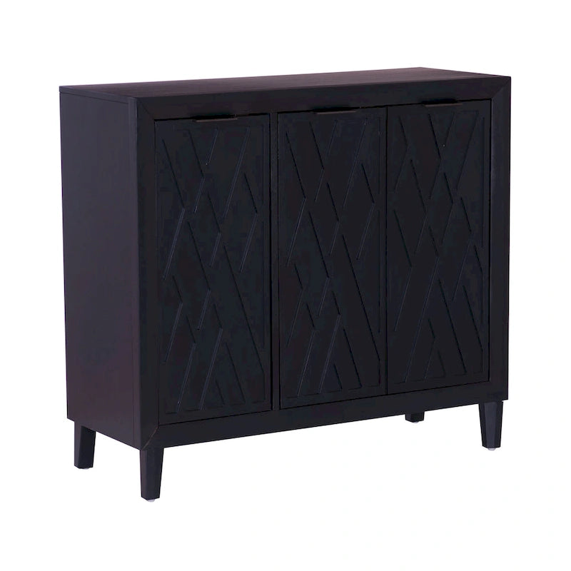 Meuble d'appoint 3 portes avec étagères réglables