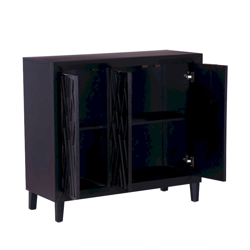 Meuble d'appoint 3 portes avec étagères réglables