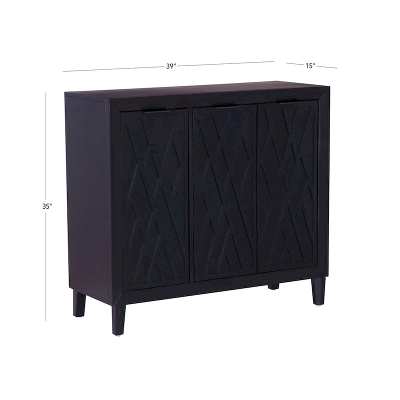 Meuble d'appoint 3 portes avec étagères réglables