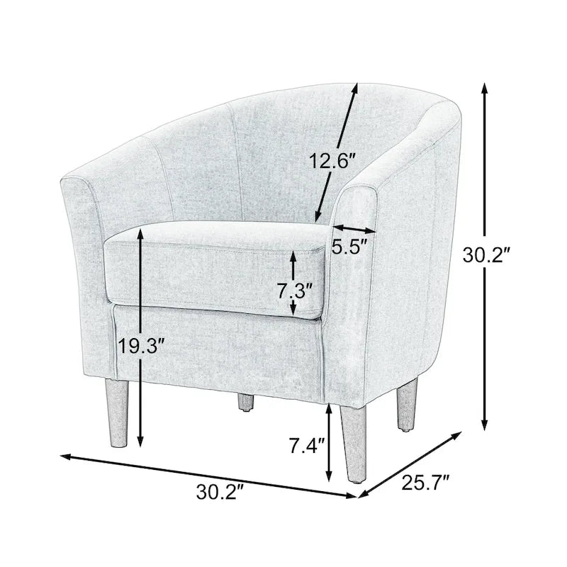 Fauteuil d'appoint tonneau moderne